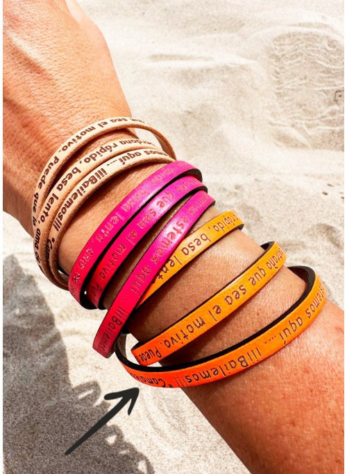 PULSERA MENSAJE FLÚOR NARANJA